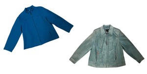 lot 143A image: Set of 2 Womens Jackets - Style & Co. Suede and Chicos Quilted Blue, Size Large