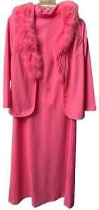 lot 145 image: Vintage Mod Maxi Dress & Matching Jacket w Fur Trim