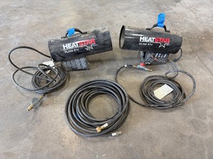 lot 182 image: (2) HeatStar 35,000 BTU torpedo heaters and hose