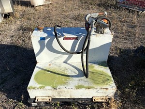 lot 82 image: Weather Guard rectangular steel fuel transfer tank with Fill-Rite transfer pump