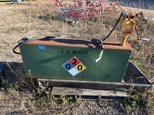 lot 83 image: Horizontal Steel Diesel Storage Tank with Gasboy Pump 1230U