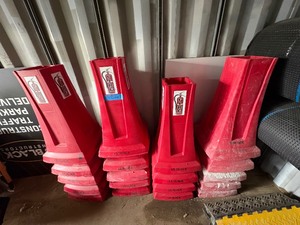 lot 194 image: (20) Red fire extinguisher stands