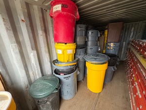lot 209 image: 35 garbage bins, some lids are included