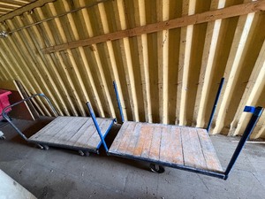 lot 158 image: (2) Mid-states Platform Trucks with wood decks