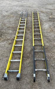 lot 206 image: (2) Werner Extra Heavy-Duty Fiberglass Manhole Ladders, 14 M7114-1