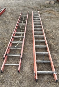 lot 203 image: 14 and 16 extension ladders