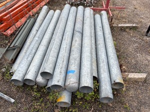 lot 215 image: Galvanized steel poles (yard), approx quantity is 13