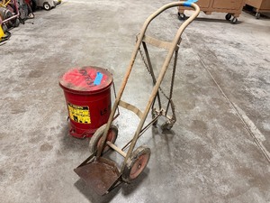 lot 258 image: Oxygenacetylene Welding Tank Dolly.  JustRite Waste Can