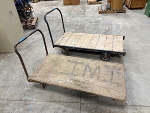 lot 128 image: (2) Mid-states Platform Trucks with wood decks