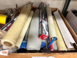lot 234 image: Rolls of carpet protection filmplastic