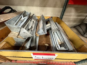 lot 232 image: Container of 8 Folding metal saw horses