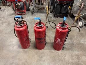 lot 345 image: Brigade concrete sprayers Model 1961. Chapin concrete sprayer. Farrell Concrete Sprayer.