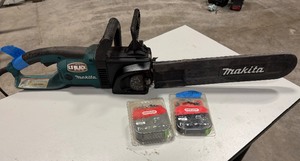 lot 351 image: Makita 16 electric chain saw UC 4030A with protective shield  2 chains J72 and D84