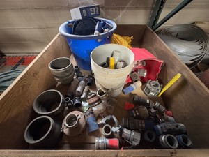 lot 386 image: Couplers and adapters typically used with lay-flat hoses, suction hoses, discharge lines.