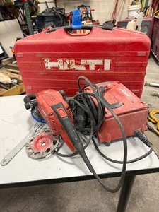 lot 95B image: Hilti Power Conditioner, DPC20, Hilti DG 150 Concrete Grinder, Diamond Cut Wheel, wrench, case