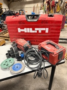 lot 101A image: Hilti DG 150 Concrete Grinder corded, Hilti Power Conditioner, corded, DPC20, couplings, grinding wheels