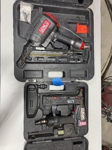 lot 469 image: (2) Nailers Senco Finishpro 42XP angled finish nailer in case & Senco SLS 18Mg medium wire stapler