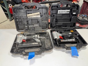 lot 476 image: 2 Porter Cable 18 ga. 1 12 Pneumatic Narrow Crown stapler NS150cPneumatic 18 ga. Brad nailer BN138