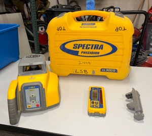 lot 115B image: Spectra Precision Laser Level with long-range remote LL300S, HL450 digital readout receiver, jaw clamp
