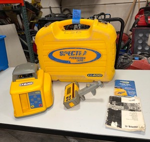lot 105B image: Spectra Precision Laser Level LL400 with case, HL700 digital readout receiver