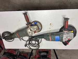lot 480 image: (2) Metaba 7 corded angle grinders W24-180