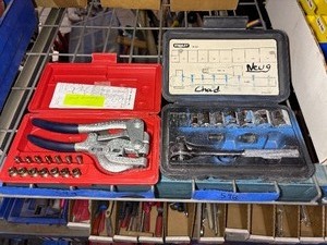 lot 548 image: Robert Whitney Jr. Hand punch and Stanley socket wrench kit