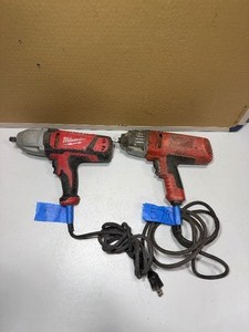 lot 579 image: (2) Milwaukee 12 Square Ring corded impact wrenches 9071-20 and 9072-20