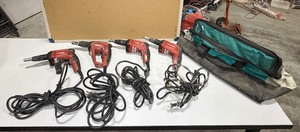 lot 584 image: (3) Hilti SD 4500 corded drywall screw gun (1) Hilti SF 4000 corded drywall screw gun, bag