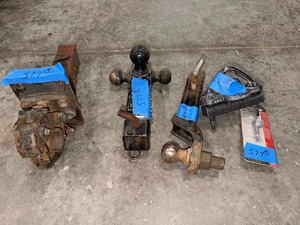 lot 577 image: Reese Tri Ball 2 12 hitch, 20-ton Pintle Hook, J684 2 ball hitch, Trimax Trailer Coupler Lock, pin clips