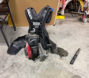 lot 223A image: Wacker Neuson backpack concrete vibrator with whip & new whip end