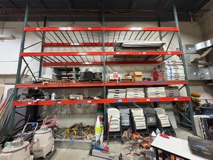 lot 122A image: Pallet racking L23 x H 21 x D 42 Note Racking must be picked up on Thursday