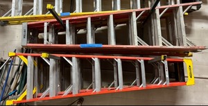 lot 496 image: (2) 8 Fiberglass stepladders, 300LB Capacity (first come first serve)