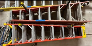 lot 497 image: (2) 8 Fiberglass stepladders, 300LB Capacity (first come first serve)