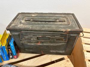 lot 19 image: Miscellaneous, staple, staplers, and metal military ammo box