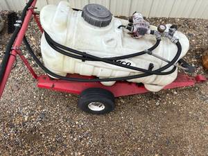 lot 34 image: AAMCO pull behind sprayer unknown when last used or if operational