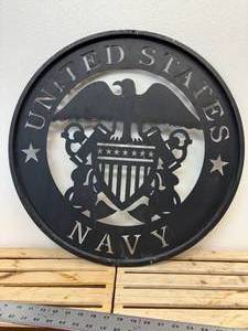 lot 66 image: 24-inch laser cut metal US Navy wall medallion