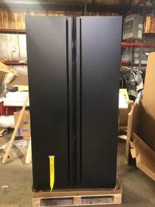 lot 1 image: Husky Extra Wide Heavy Duty 20-Gauge Steel Freestanding Garage Cabinet Damaged Customer Returns See Pictures