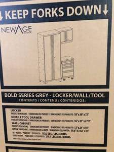 lot 14 image: New Age Bold Series 3-Piece Garage Cabinet Customer Returns See Pictures