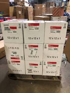 lot 25 image: 16 Boxes of HDX 12 in. x 12 in. x 1 in. Allergen Plus Pleated Air Filter FPR 7, MERV 11   Customer Returns See Pictures
