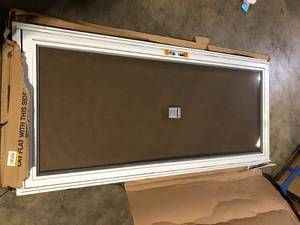 lot 38 image: Andersen 3000 Series 36 in. x 80 in. White Left-Hand Full View Interchangeable Aluminum Storm Door   Customer Returns See Pictures