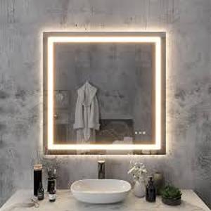 lot 27 image: 36 in. W x 30 n. H Rectangular Frameless LED Front Light Backlit Anti-Fog Wall Mirror Bathroom Vanity Mirror  Customer Returns See Pictures