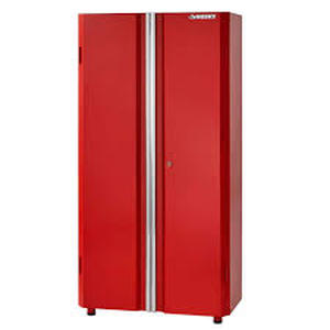 lot 50 image: Husky Ready-to-Assemble 24-Gauge Steel Freestanding Garage Cabinet in Red (36.6 in. W x 72 in. H x 18.3 in. D)    Customer Returns See Pictures