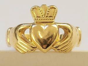 10k Gold Irish Claddagh Ring - Size 8.5 - 6.49g - Solvar Ireland