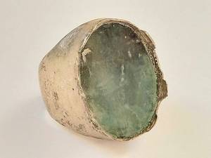 lot 39N image: Sterling Silver Green Quartz Ring Size 5.5 Unique Vintage Jewelry