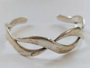 lot 57N image: Sterling Silver Cuff Bracelet Made in Mexico - Elegant Design