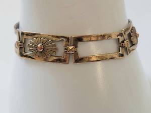 lot 75N image: Symmetalic Sterling Silver Bracelet with 14k Gold Accents 6.5