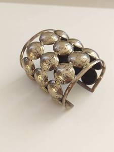 lot 91N image: Signed DALI Vintage Buffalo Nickel Cuff Bracelet Sterling Silver 925 Handmade
