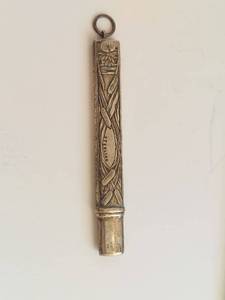 lot 92N image: Vintage Sterling Silver Cigar Cutter Pendant with Ornate Design