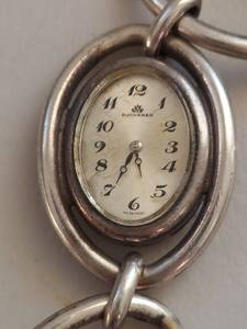 lot 93N image: Vintage Bucherer Swiss Made .800 Silver Watch Bracelet 7 Inches Long