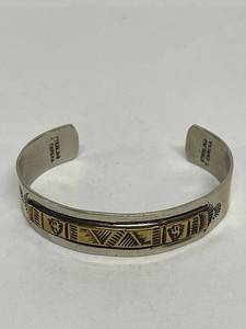 lot 101N image: Sterling Silver Native American Cuff Bracelet Signed T. Enreka